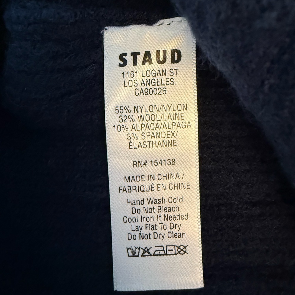 NWT Staud Navy Sequin Stripe Knit Midi Skirt S - Picture 5 of 7